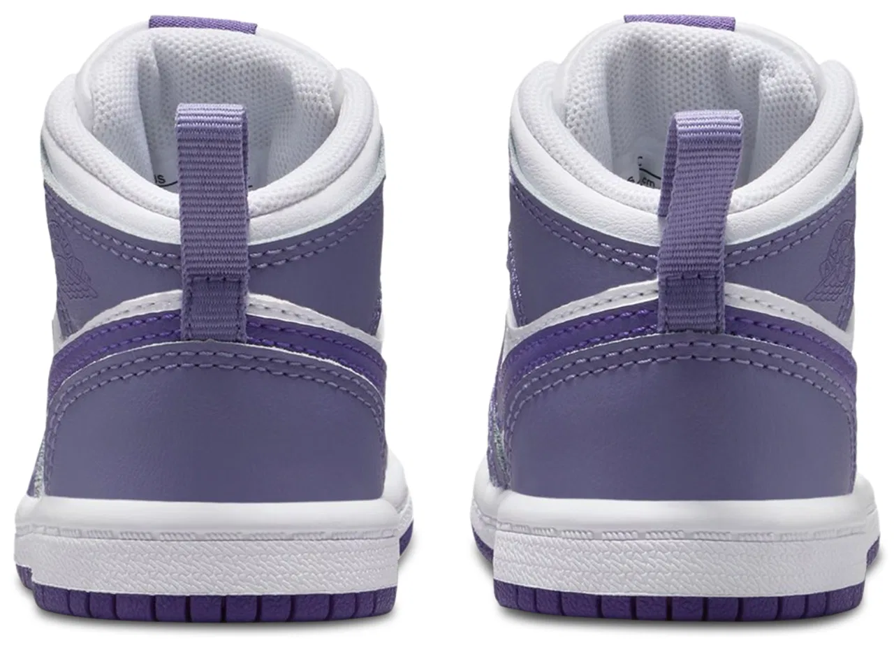 Кроссовки для мальчиков AJ 1 Mid Jordan, фиолетовый/белый — фото 3