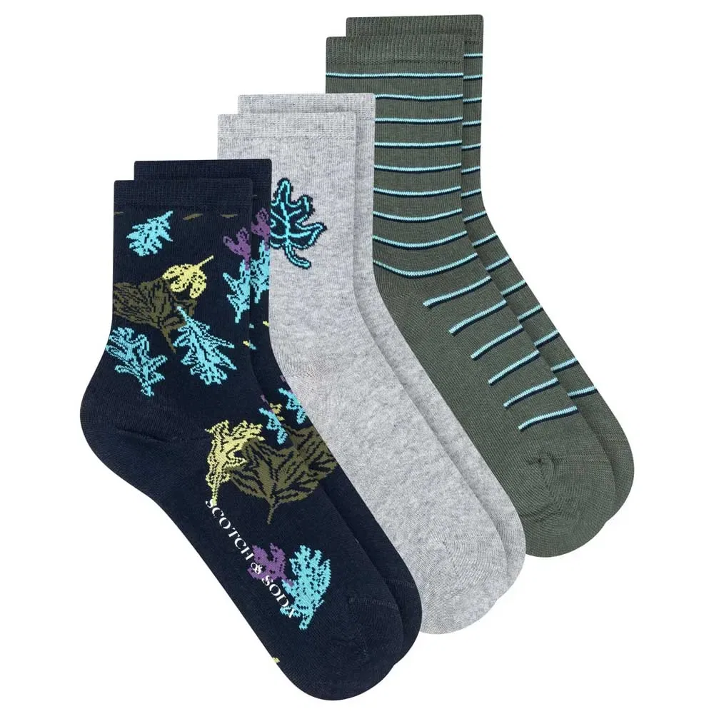Носки Non Terry 3 пары Scotch & Soda, мультиколор