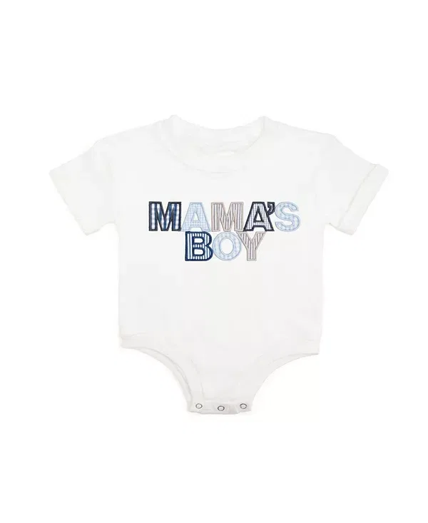 Детский боди-комбинезон для мальчиков с коротким рукавом Mama's Boy Patchwork Sweet Wink, белый