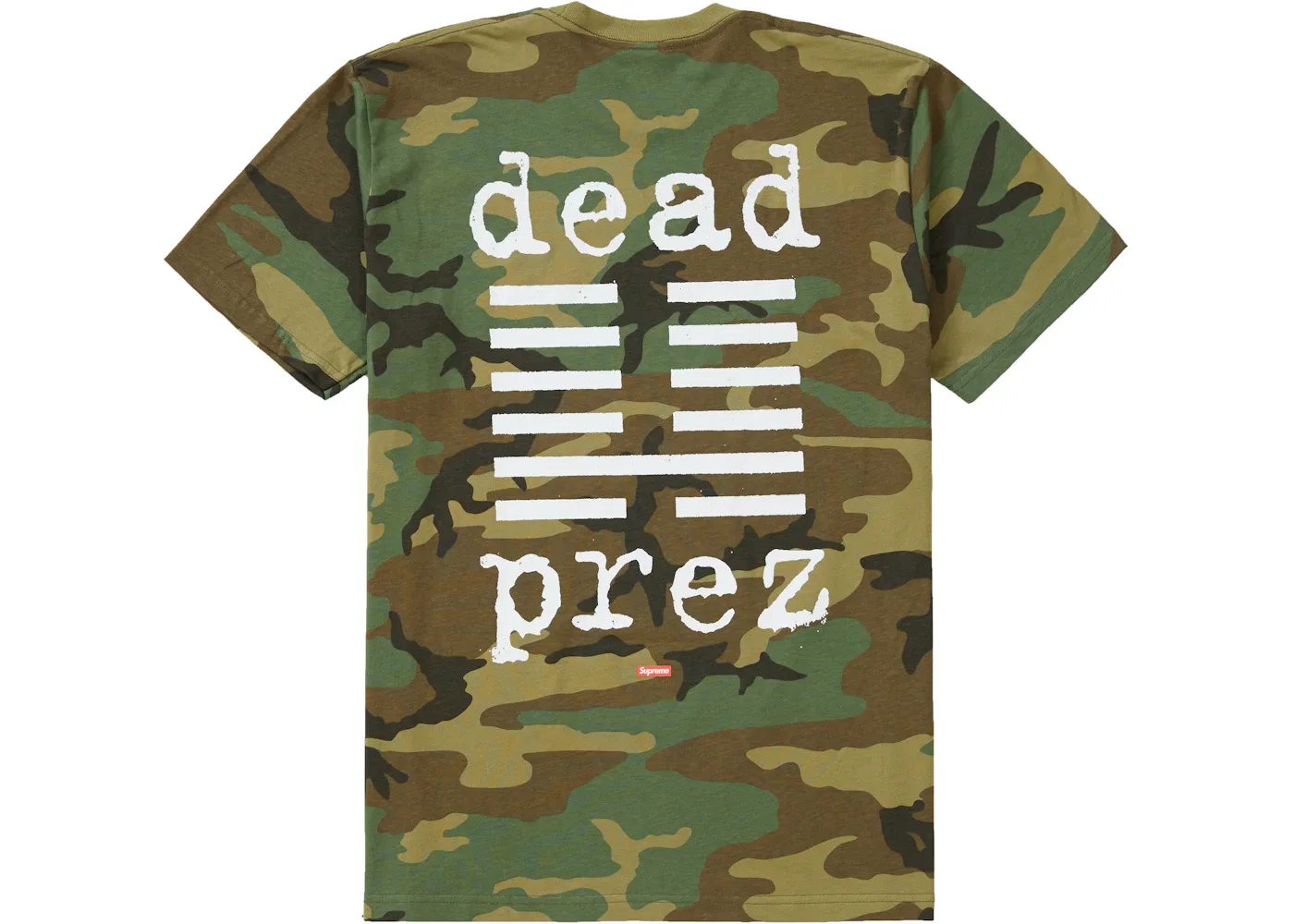 Мужская футболка с принтом Supreme dead prez Tee Supreme, Woodland Camo — фото 2
