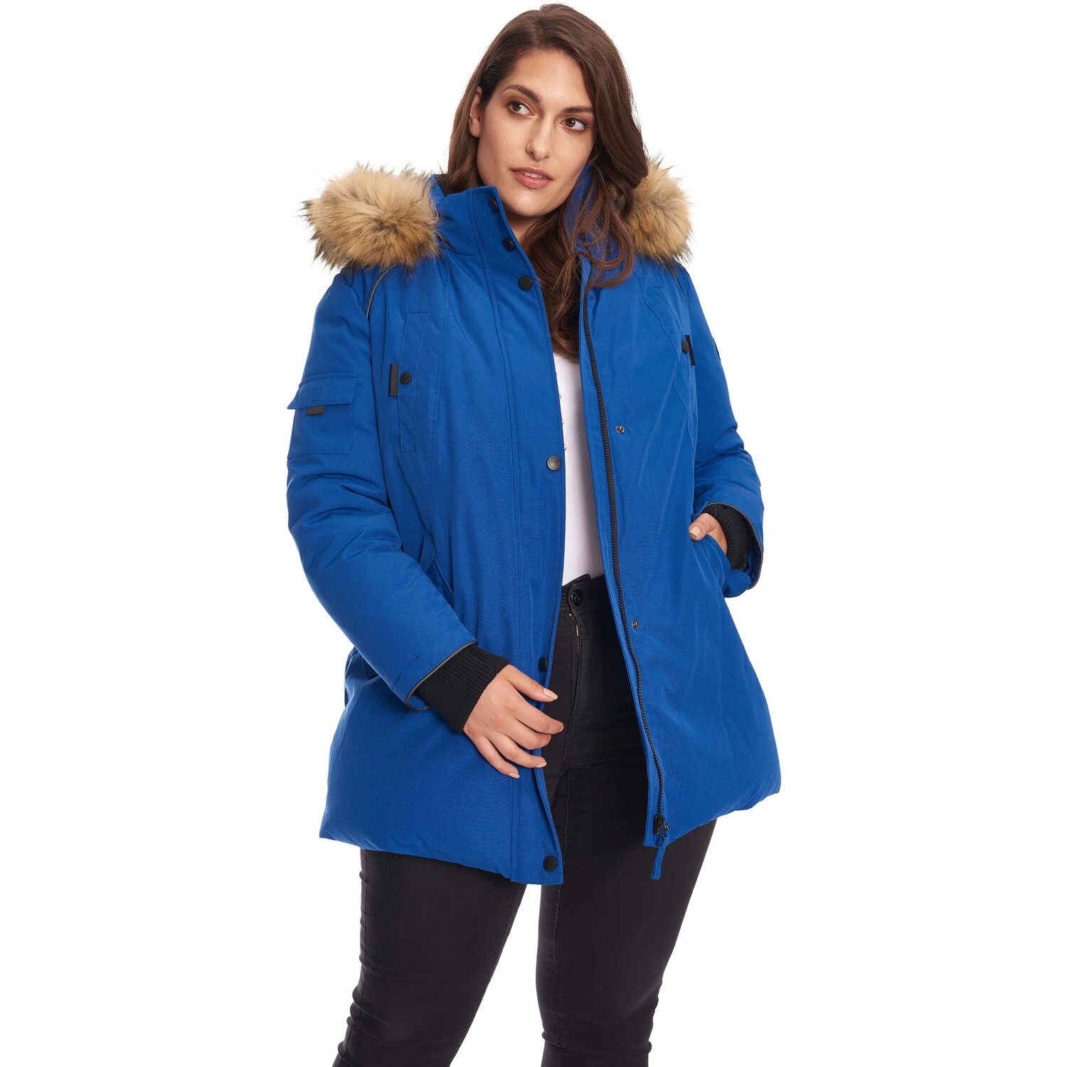 

Парка Alpine North Vegan Down Faux Fur Plus Size, синий