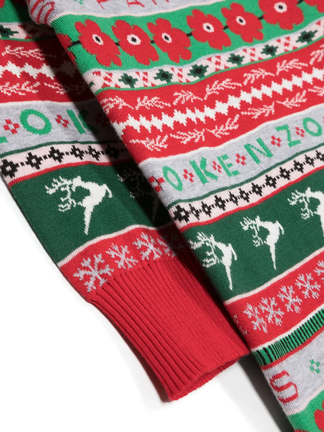 Платье с круглым вырезом и узором Fair Isle Kenzo, красный — фото 2