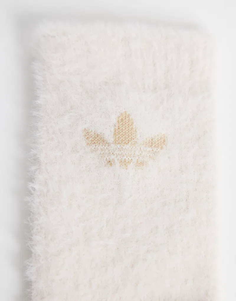 Носки пушистые 2 шт Adidas Originals, розовый/нежно-белый — фото 3