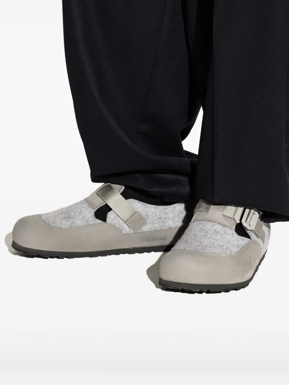 Лоферы London Nova из фетра с ремешком и пряжкой BIRKENSTOCK, серый — фото 4