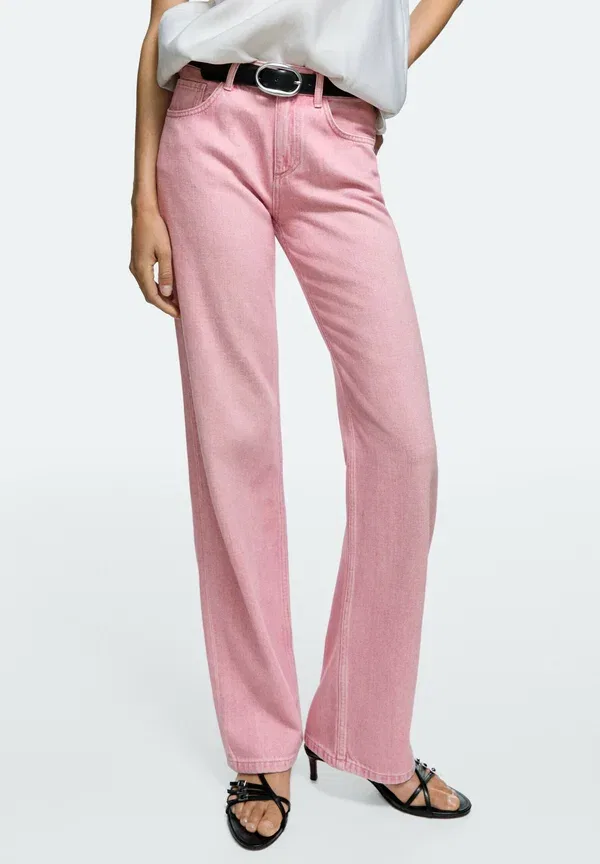 Джинсы прямого кроя Straight leg jeans Massimo Dutti, pink, розовый