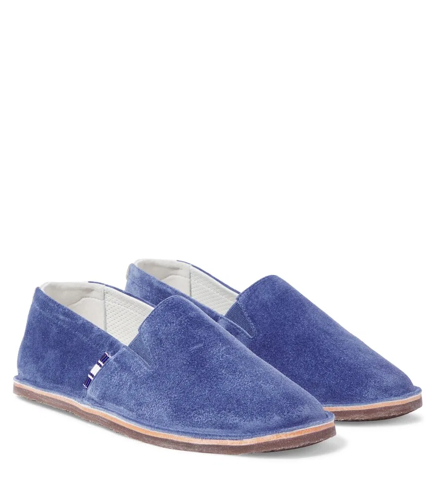 Замшевые туфли без шнурков Brunello Cucinelli Kids, синий