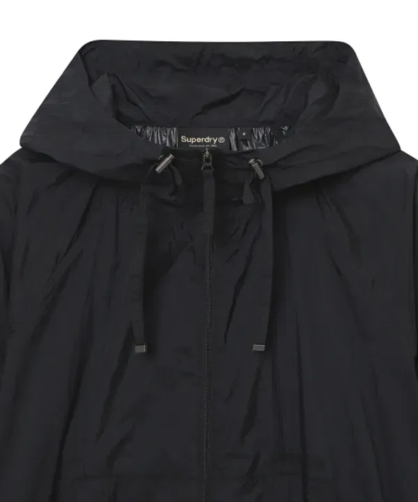 Ветровка глянцевая с шеррингом, Superdry, черный — фото 4