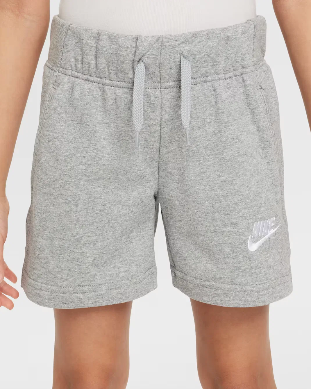 Шорты из французской махровой ткани для девочек (подростков) Nike Sportswear Club, Dark Grey Heather/White — фото 2