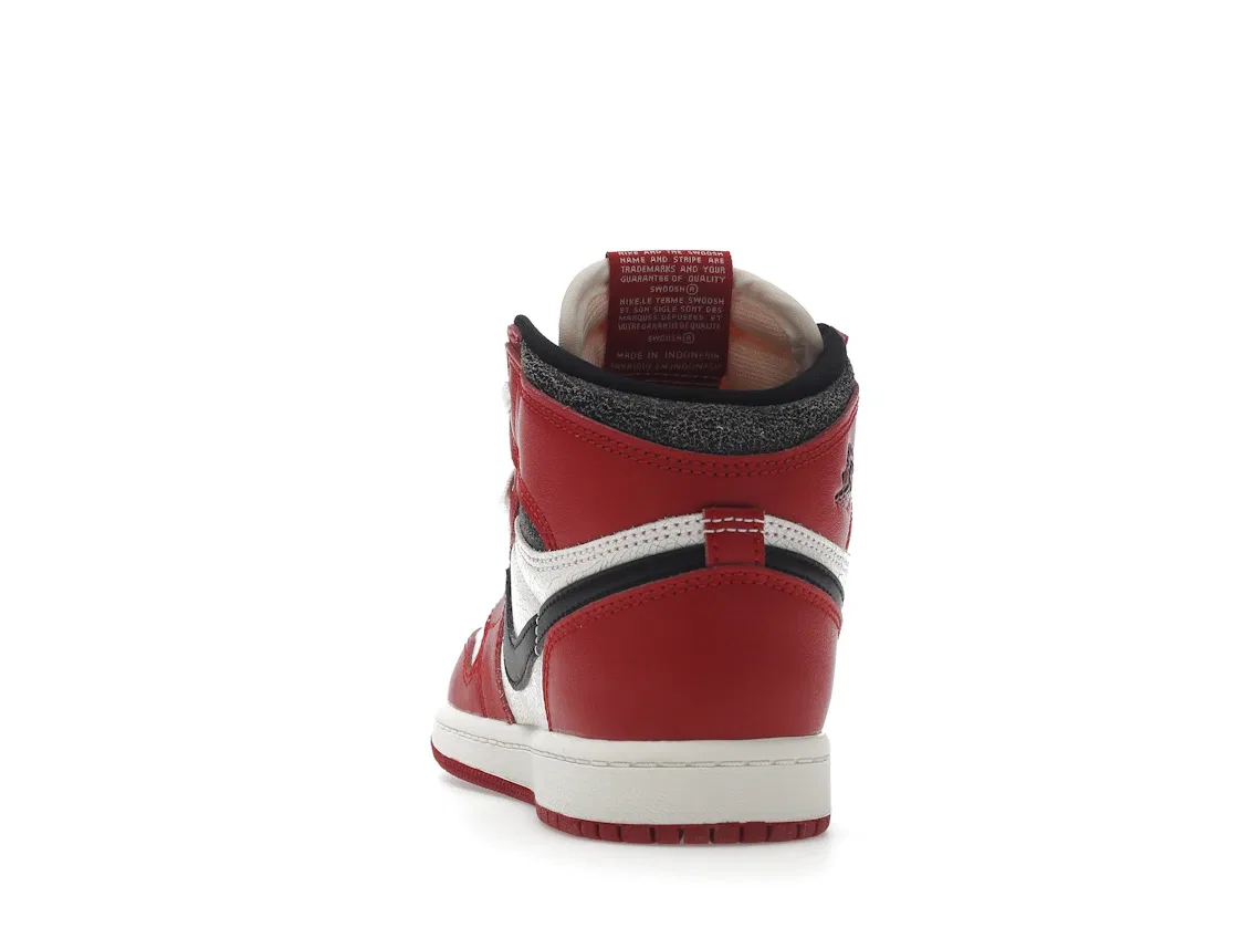 Детские кроссовки с кожаным верхом Jordan 1 Retro High OG, Varsity Red/Black-Sail-Muslin — фото 4