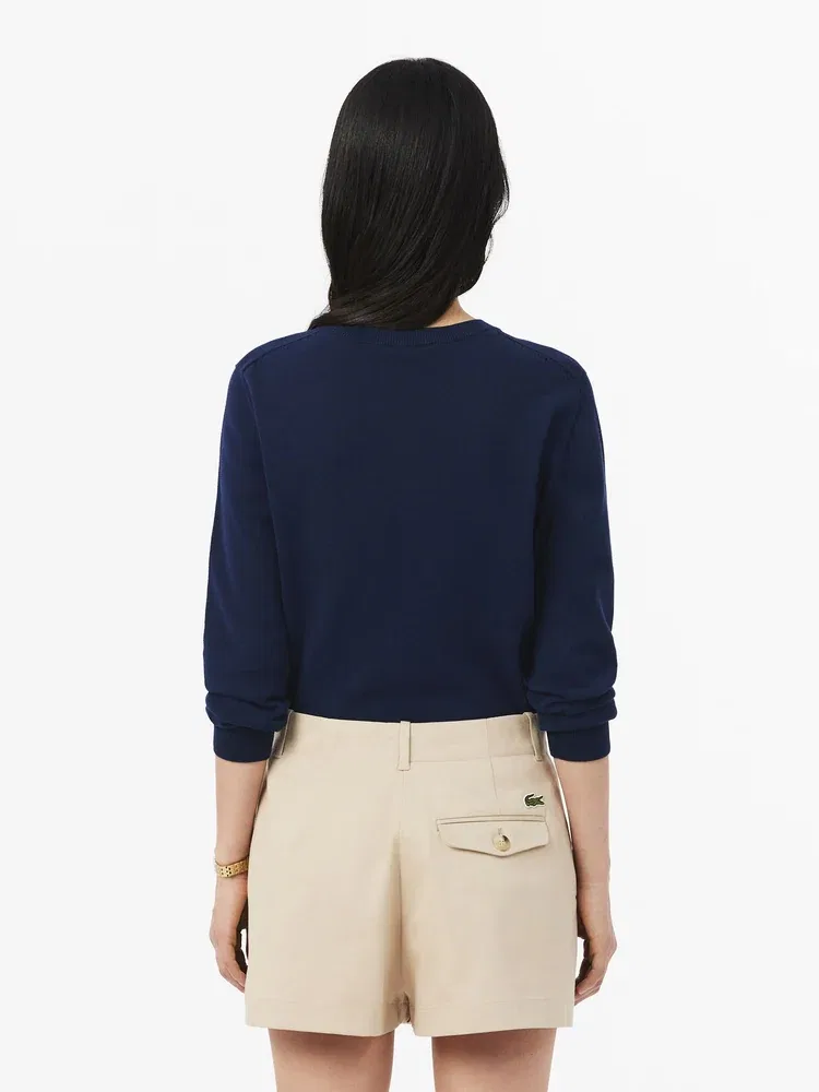 Кардиган LACOSTE Light Cotton Crewneck, Navy — фото 3