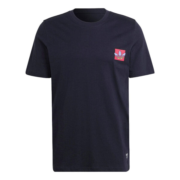

Футболка Men's adidas originals Solid Color Logo Round Neck Short Sleeve Legendary Blue T-Shirt, синий