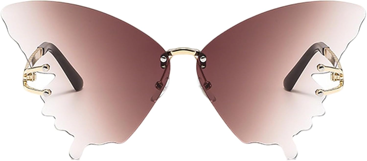 

Солнцезащитные очки Butterfly UV, модные очки с антибликовым покрытием, женские солнцезащитные очки без оправы для активного отдыха, вождения и путешествий, летние Generic, Hot Pink