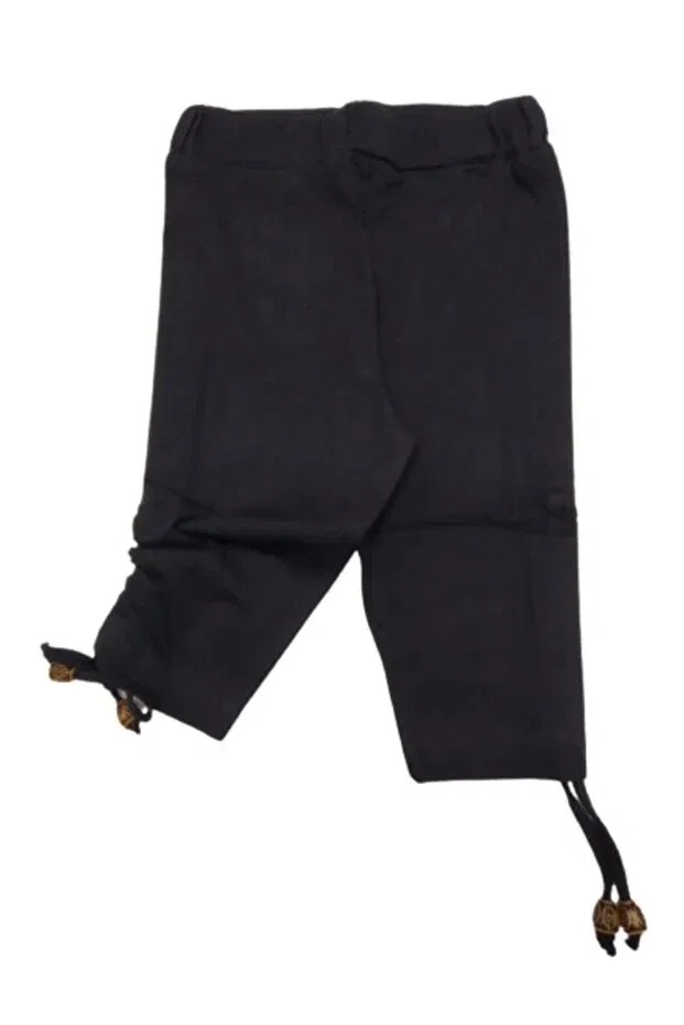 Детские леггинсы для девочек хлопковые Capri с завязками по бокам Timi Kids, Black — фото 4