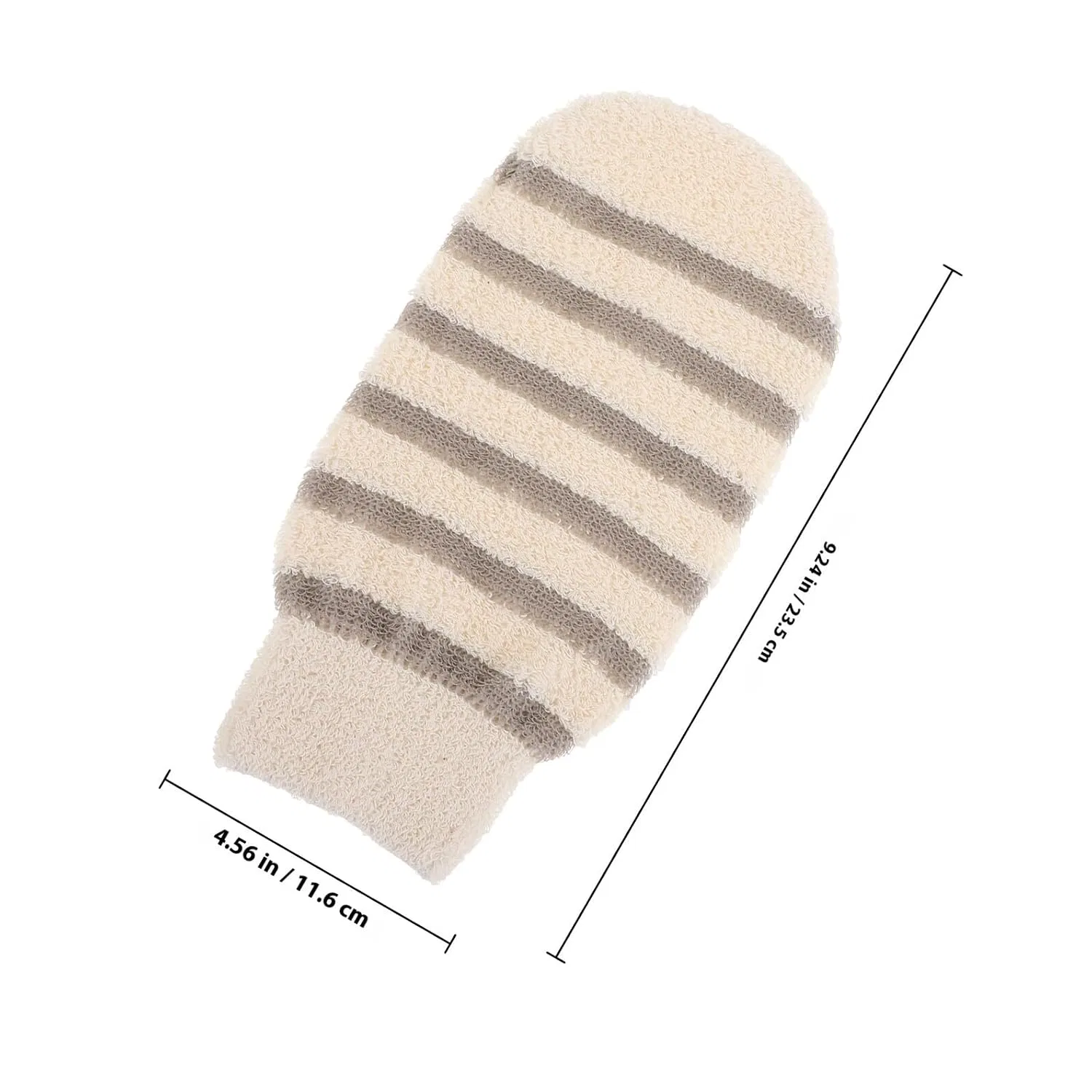 Пилинг-перчатки для тела 3 шт, VILLFUL, лен, 23.5x11.6x0.7 см, Beige — фото 2