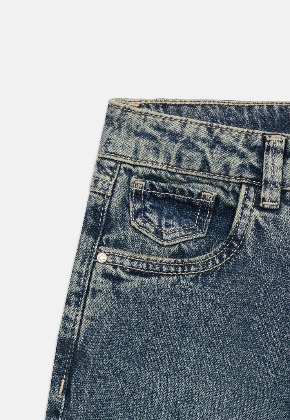 Nkfrose hw широкие джинсы destr 1411-be noos - прямые джинсы Name It, Vintage Medium Blue Denim — фото 4