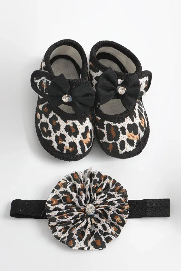 Детские пинетки для девочек с принтом Bandana Set Özkardeşler Baby, Black