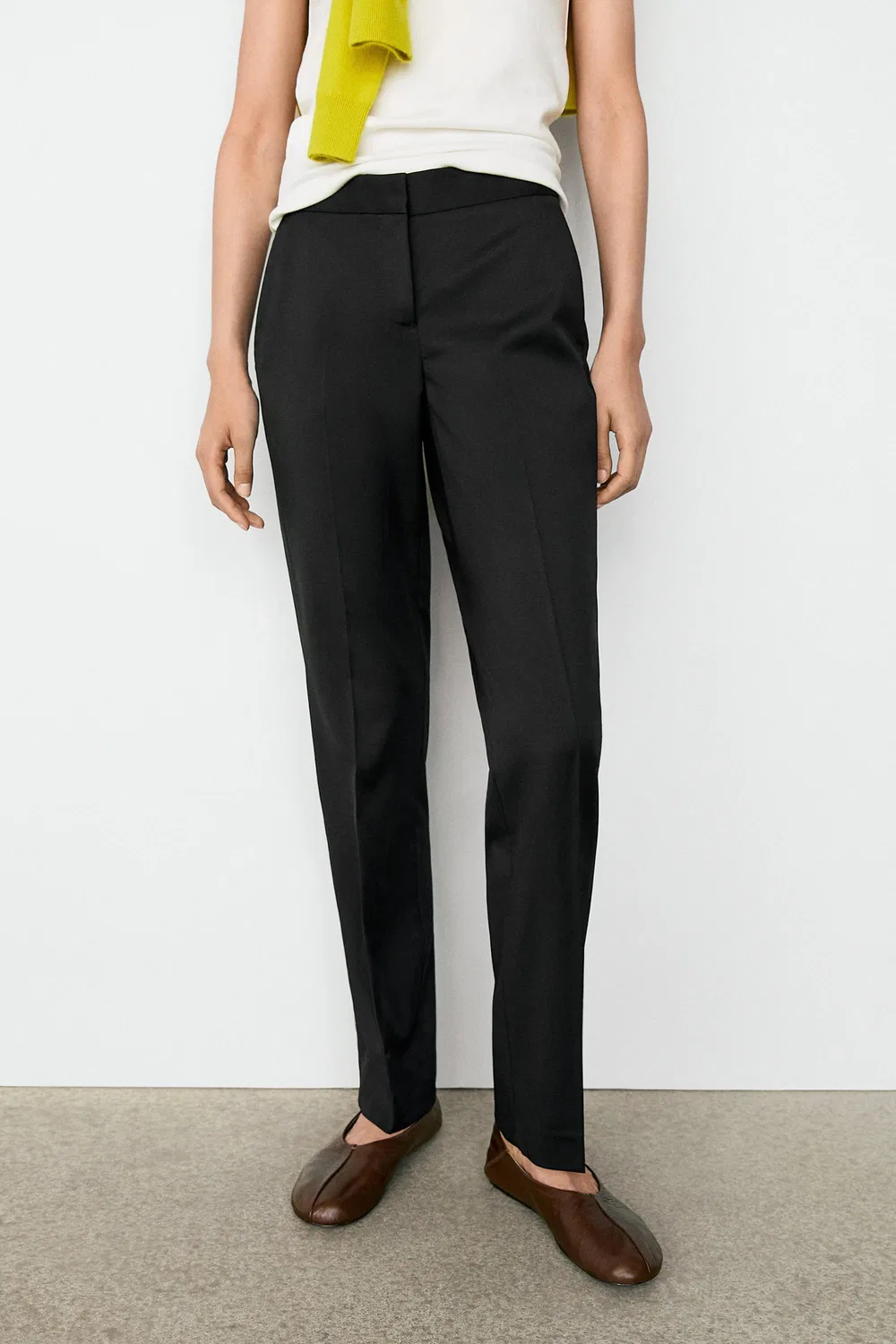 Брюки Massimo Dutti 100% Cool Wool Straight Fit, черный