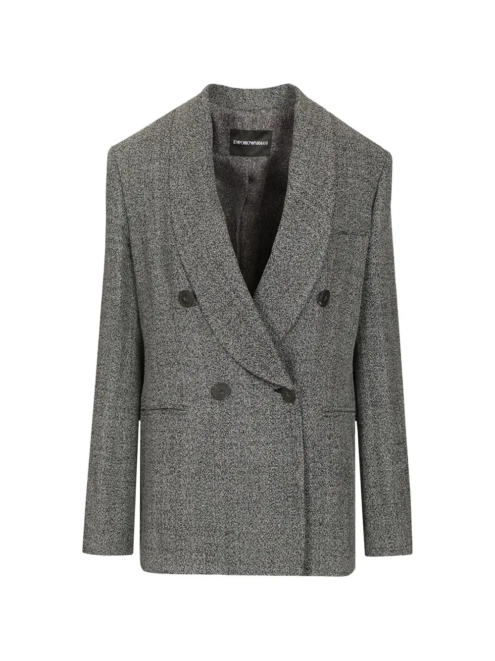 Двубортный блейзер Emporio Armani, серый