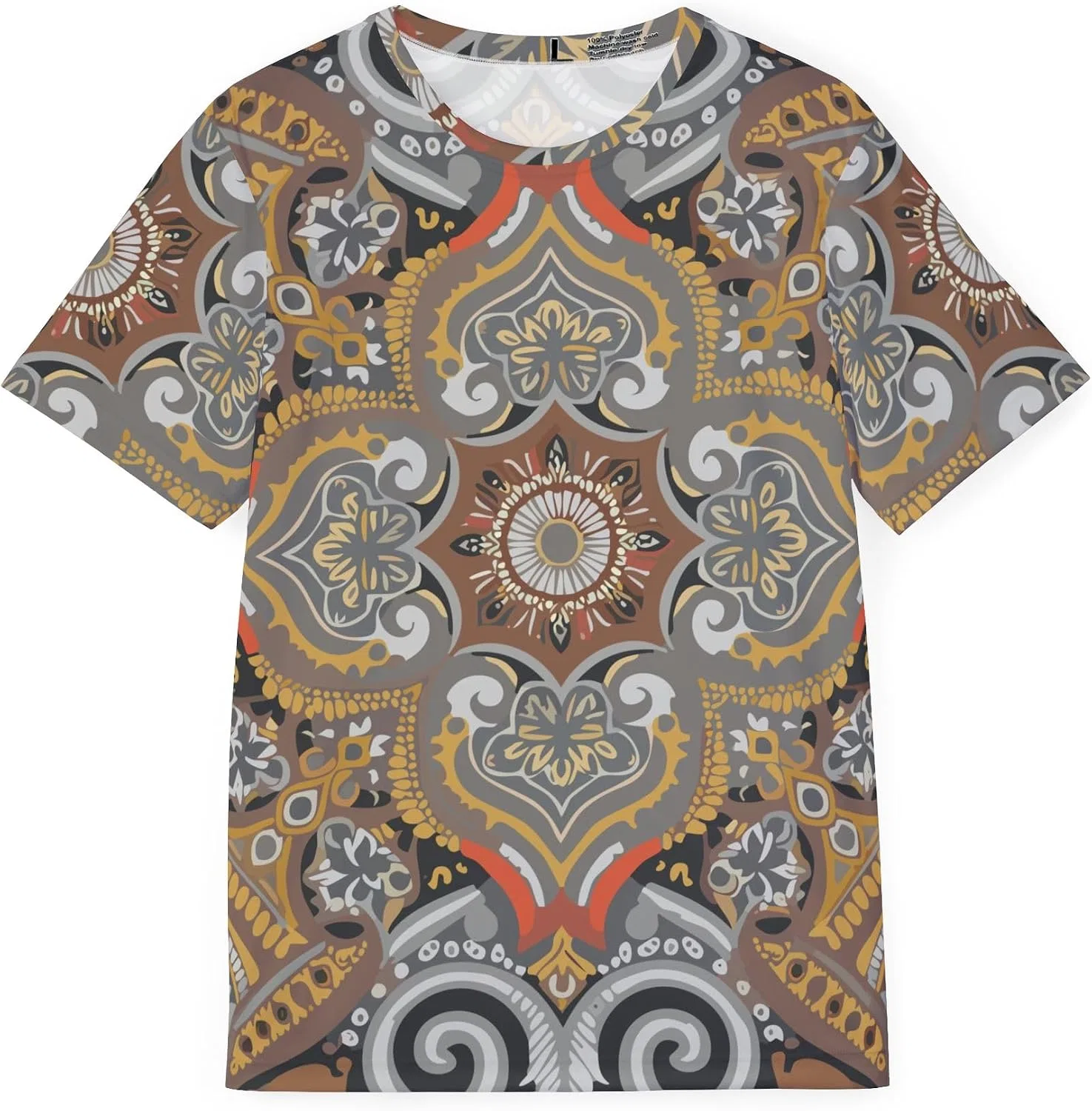 Унисекс футболка с орнаментом India Print, Multicolor