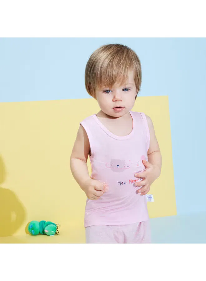 Майка с принтом комплект 2 шт Meow Planet Aimer Kids, белый и розовый