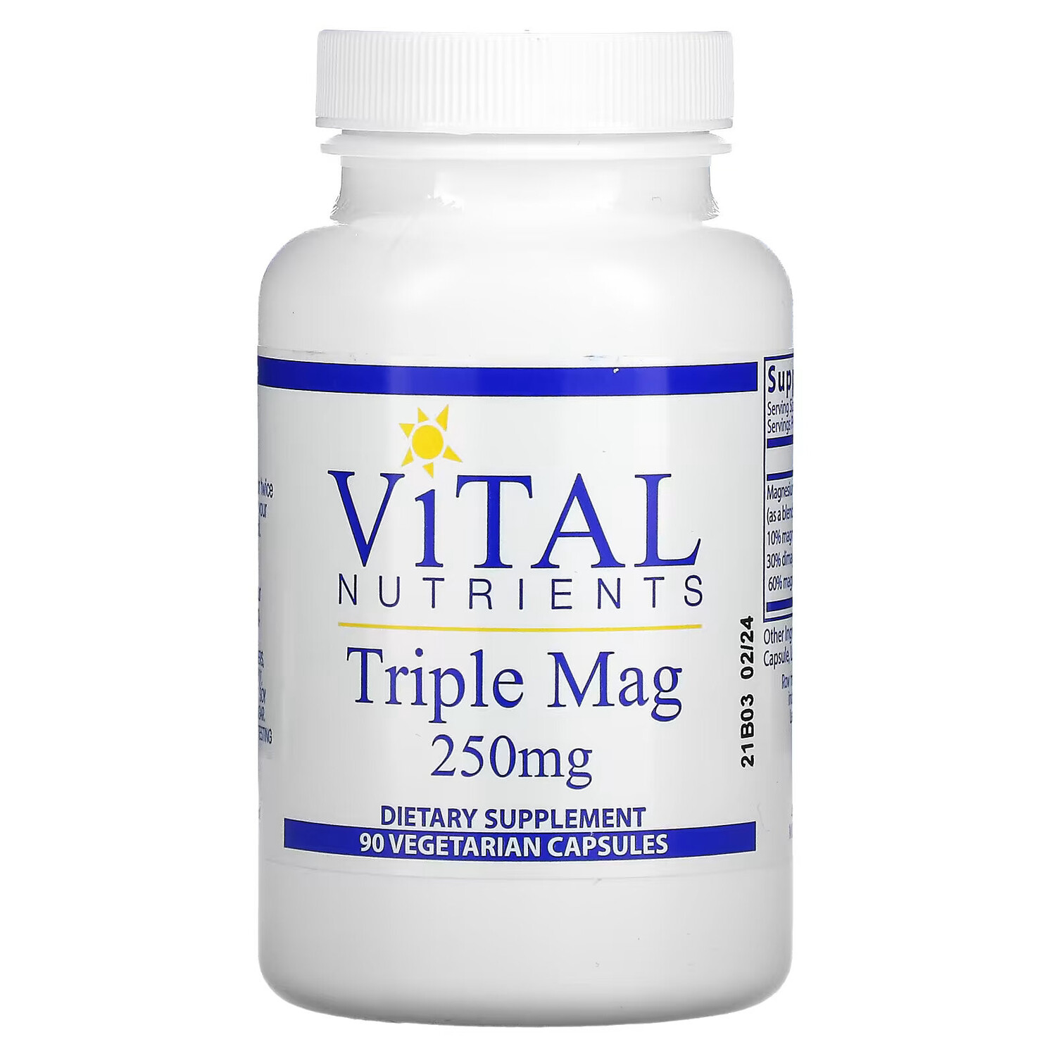 

Vital Nutrients, Triple Mag, 250 мг, 90 вегетарианских капсул