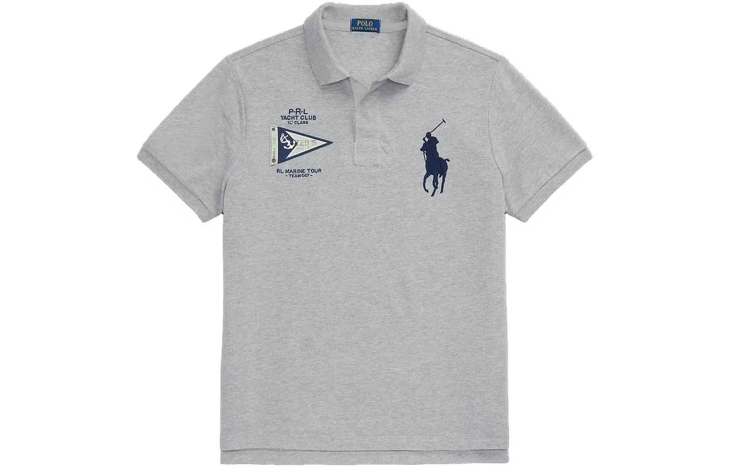 Мужское поло с коротким рукавом Polo Ralph Lauren Big Pony SS23, Серый