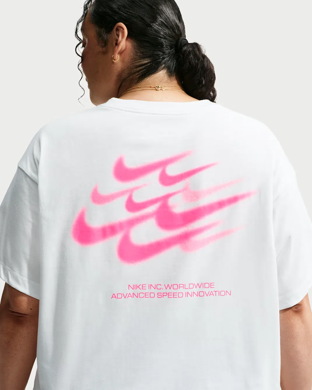 Женская свободная футболка (большие размеры) Nike Sportswear Classic, Summit White — фото 2
