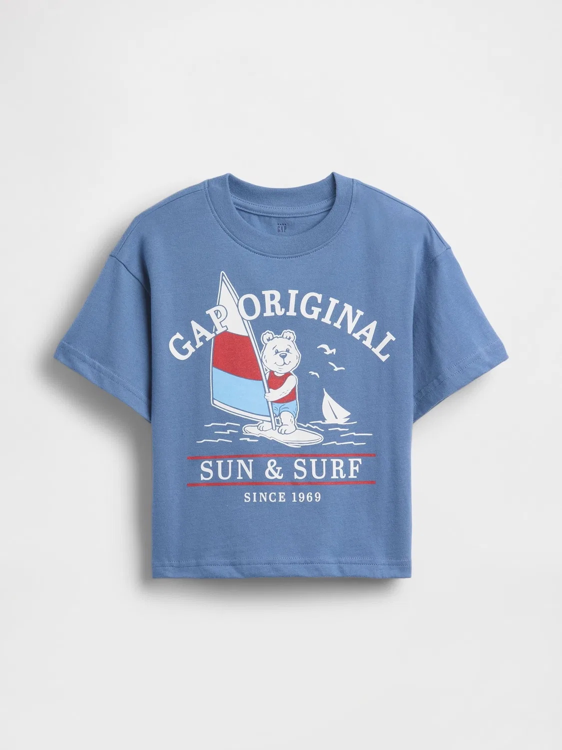 Футболка Oversized Graphic Gap, синий — фото 2