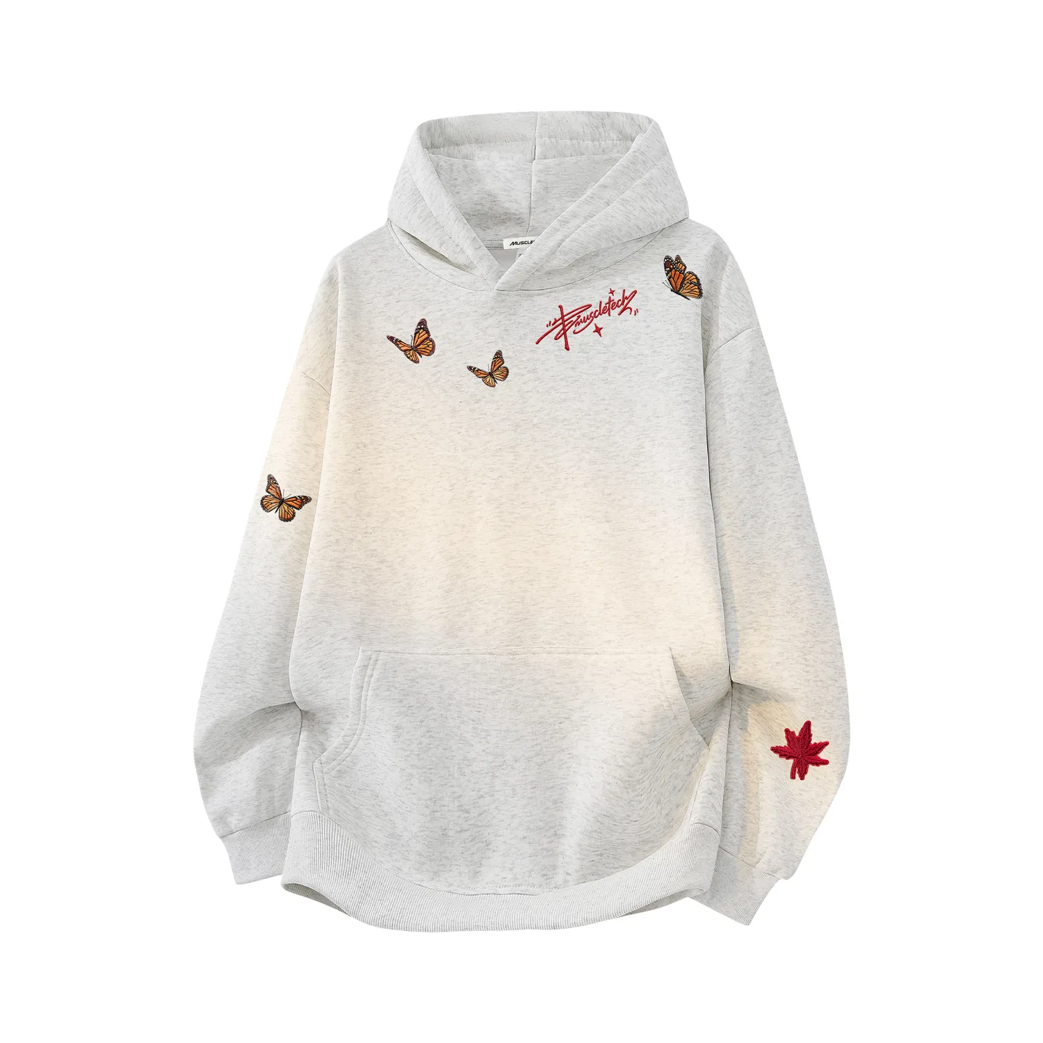 Детский пуховик с капюшоном White Heather Gray (90% White Duck Down)-Embroidery MUSCLETECH