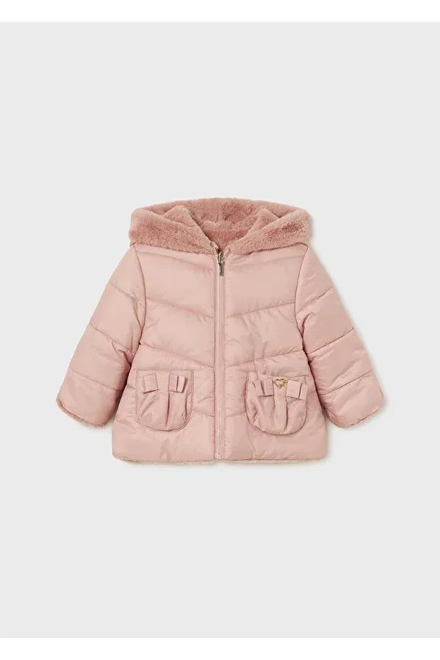 Детское пальто для девочек с капюшоном Double sided girl's coat_mnvs2480 Mayoral, Pink — фото 3