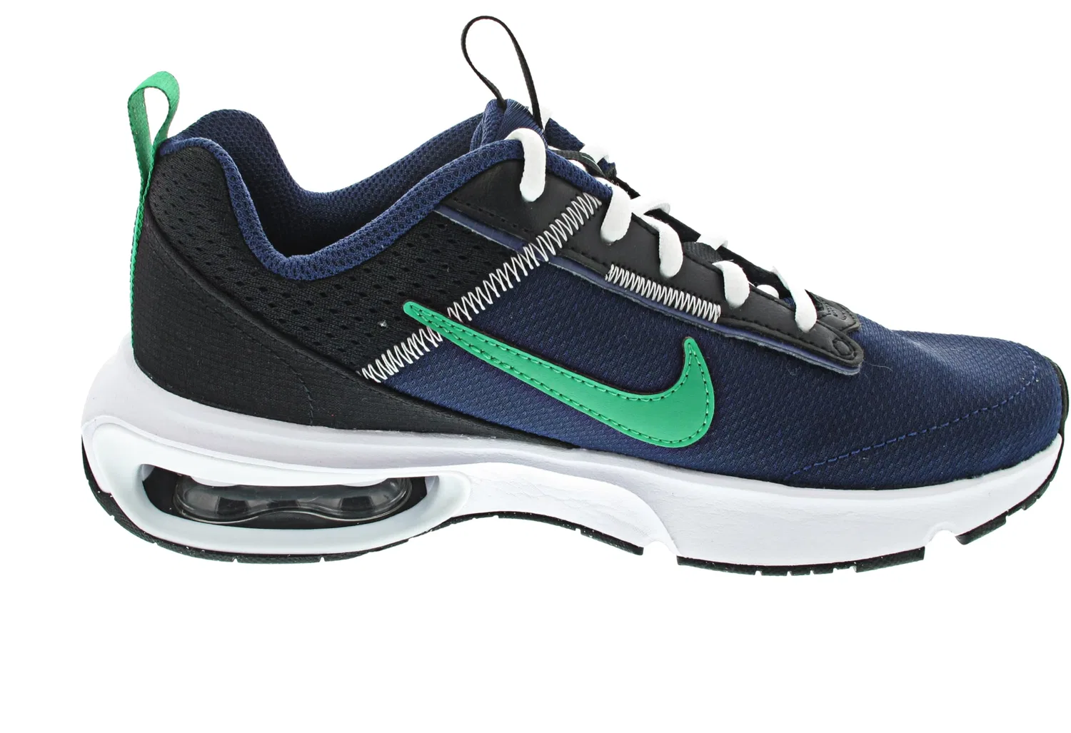 Детские кроссовки для мальчиков с амортизацией Air Max Intrlk Lite NIKE, Midnight Navy Stadium Green Black — фото 3