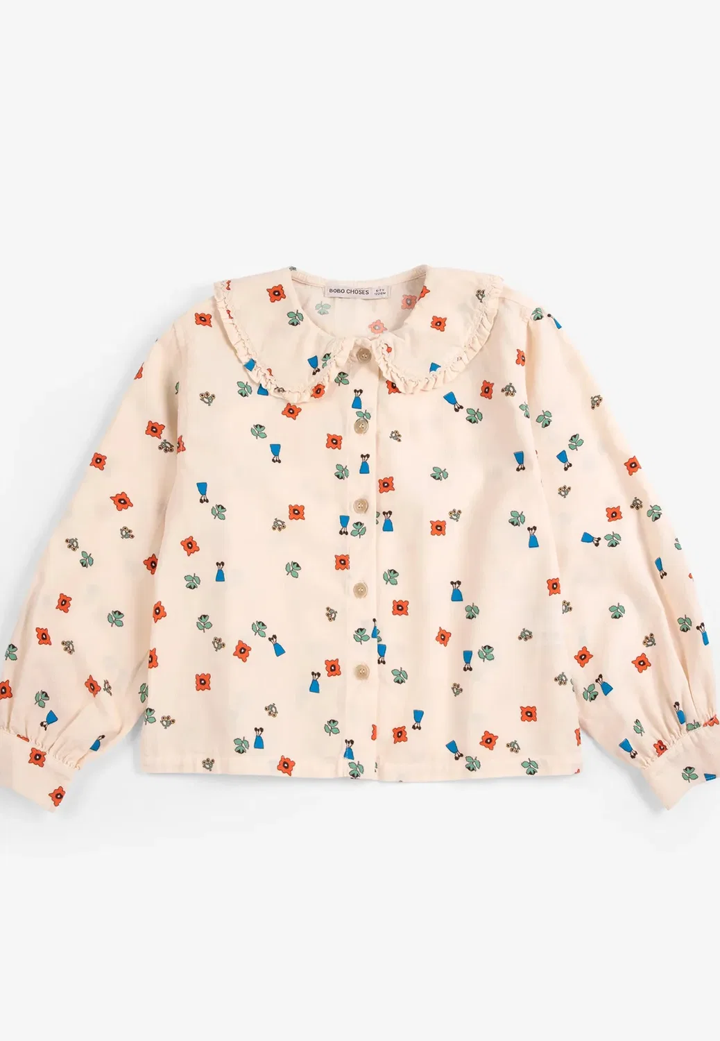 Блоссом - блузка на пуговицах Bobo Choses, Off-White — фото 3