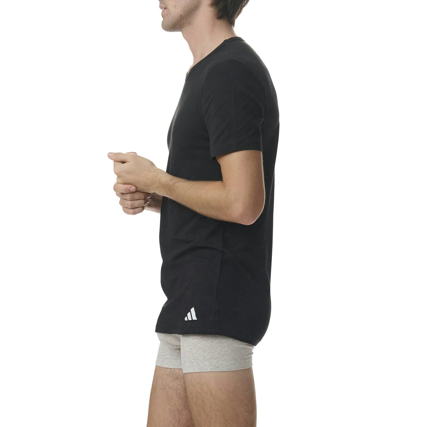 Мужская футболка с круглым вырезом 2er Pack adidas, Цвет: Schwarz — фото 4