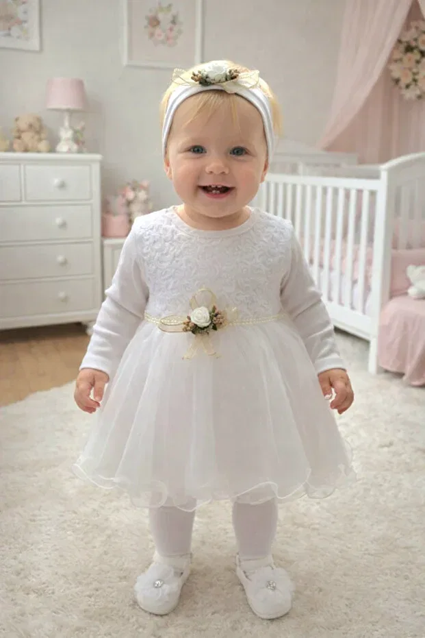 Детский костюм с расклешенной юбкой Masalbebek02, White