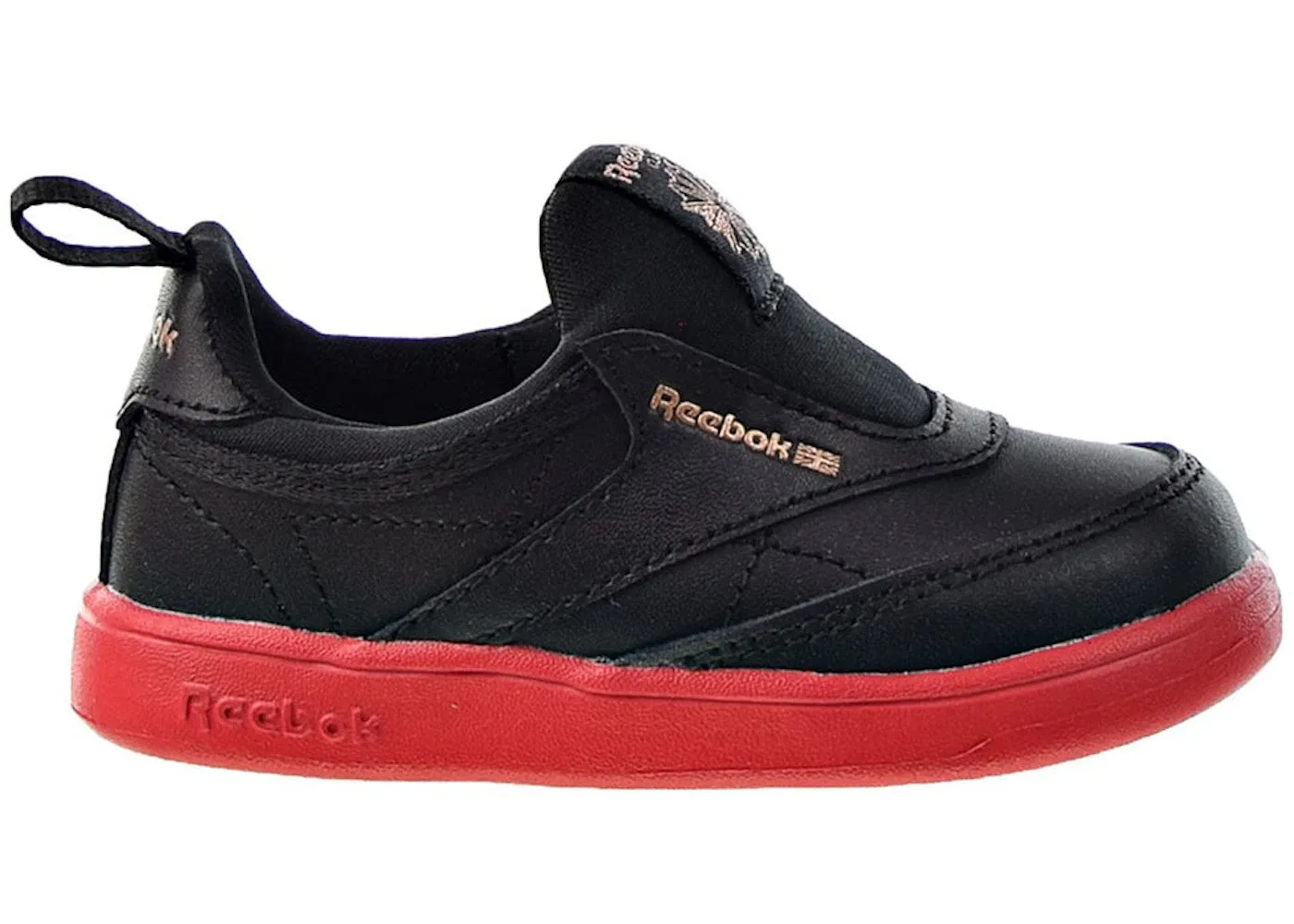 Детские кроссовки Lifestyle Reebok Club C Slip-On, Core Black/Vector Red