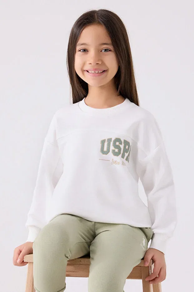 Детский спортивный костюм для девочек с принтом U.S. Polo Assn., Nude Color — фото 2