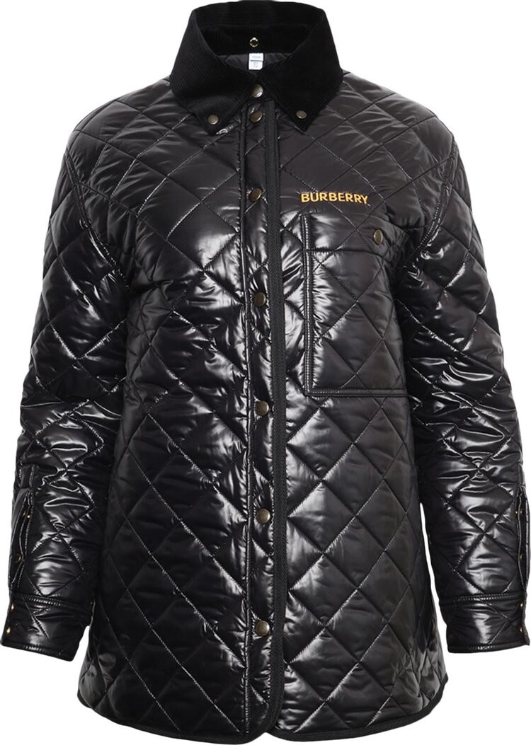 

Куртка Burberry Corduroy Collar Diamond Quilted Jacket Black, черный