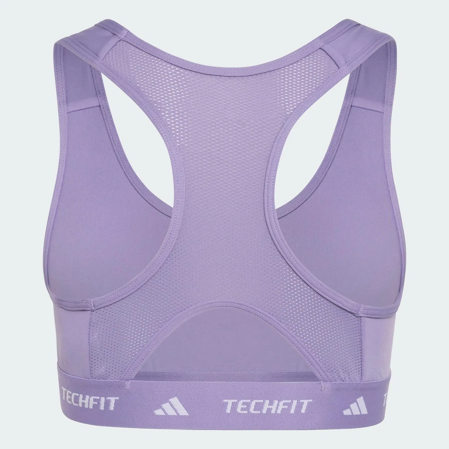 Женский компрессионный спортивный топ Techfit PrimeLift React Sport-BH Adidas, Helllila Weiss — фото 3
