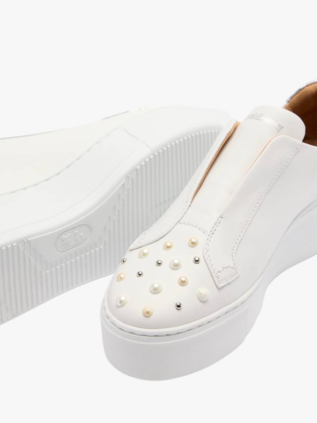 Кроссовки Park Up Leather Laceless Flatform Russell & Bromley, White — фото 4