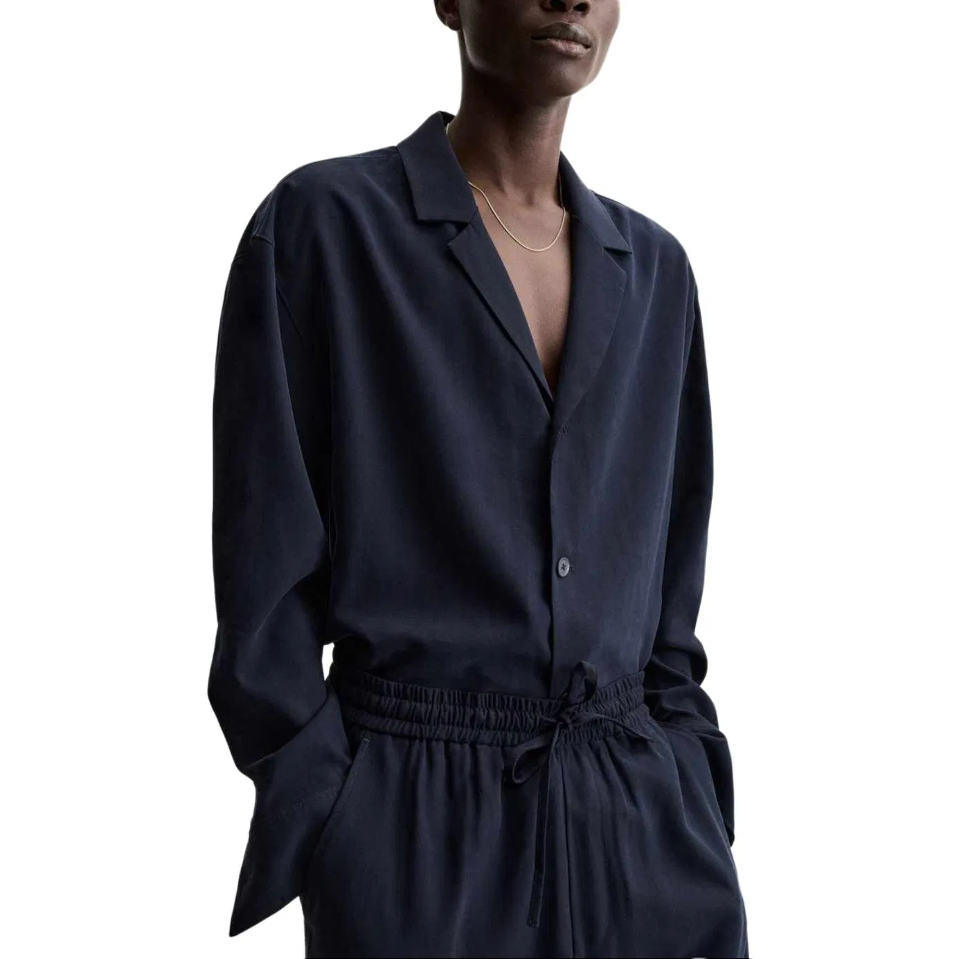 Мужская рубашка с V-образным вырезом ZARA, Frosted White — фото 4