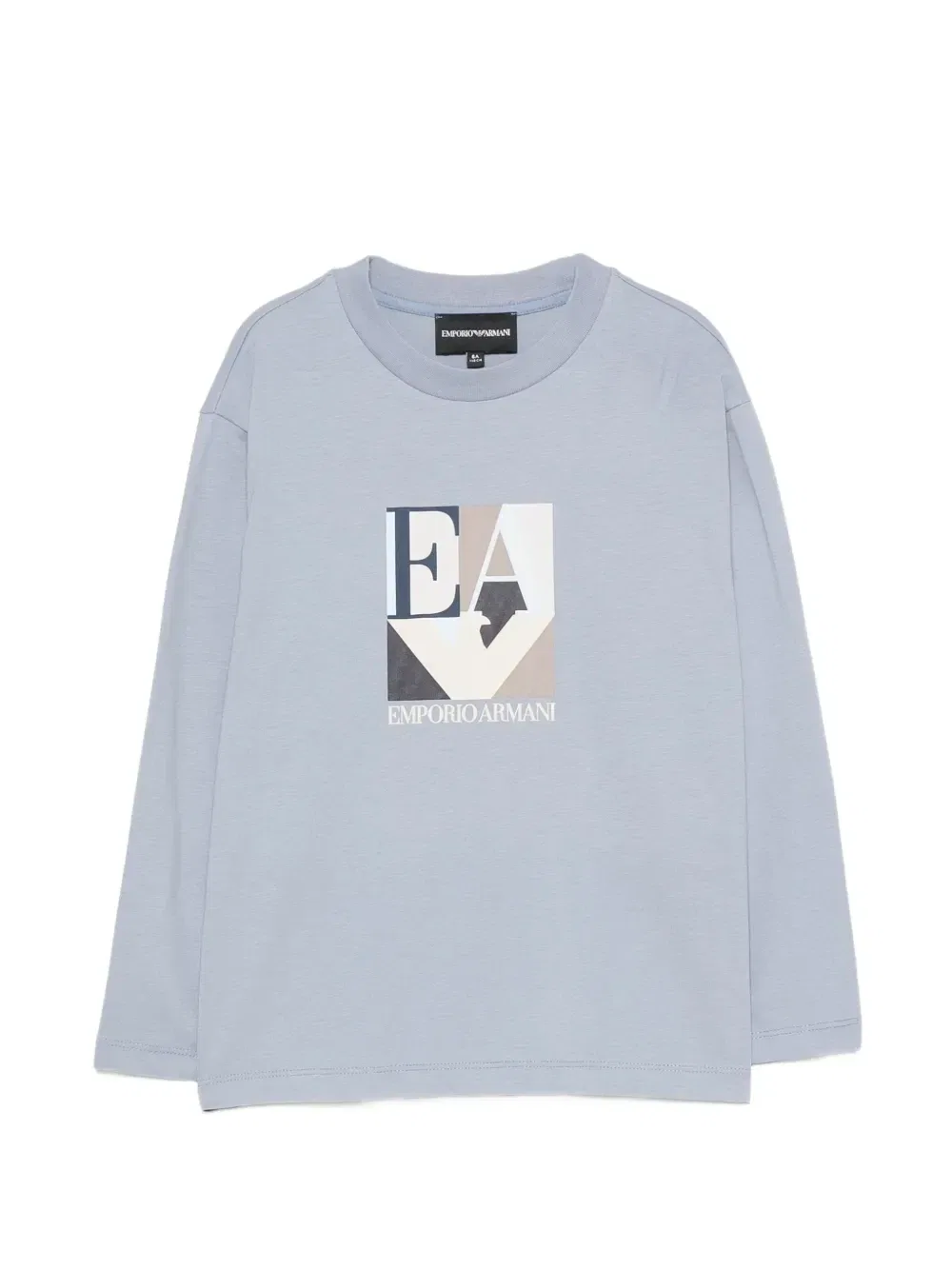 Футболка с длинными рукавами и логотипом (комплект из трех) Emporio Armani Kids, синий — фото 2
