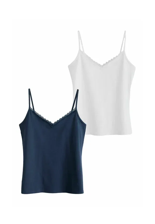 Комплект из 2 топов Regular fit, хлопок 96%, эластан 4%, Next white, белый/синий