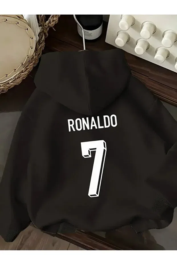 Детское худи для девочек с принтом Ronalda 7 Clasiva, Black