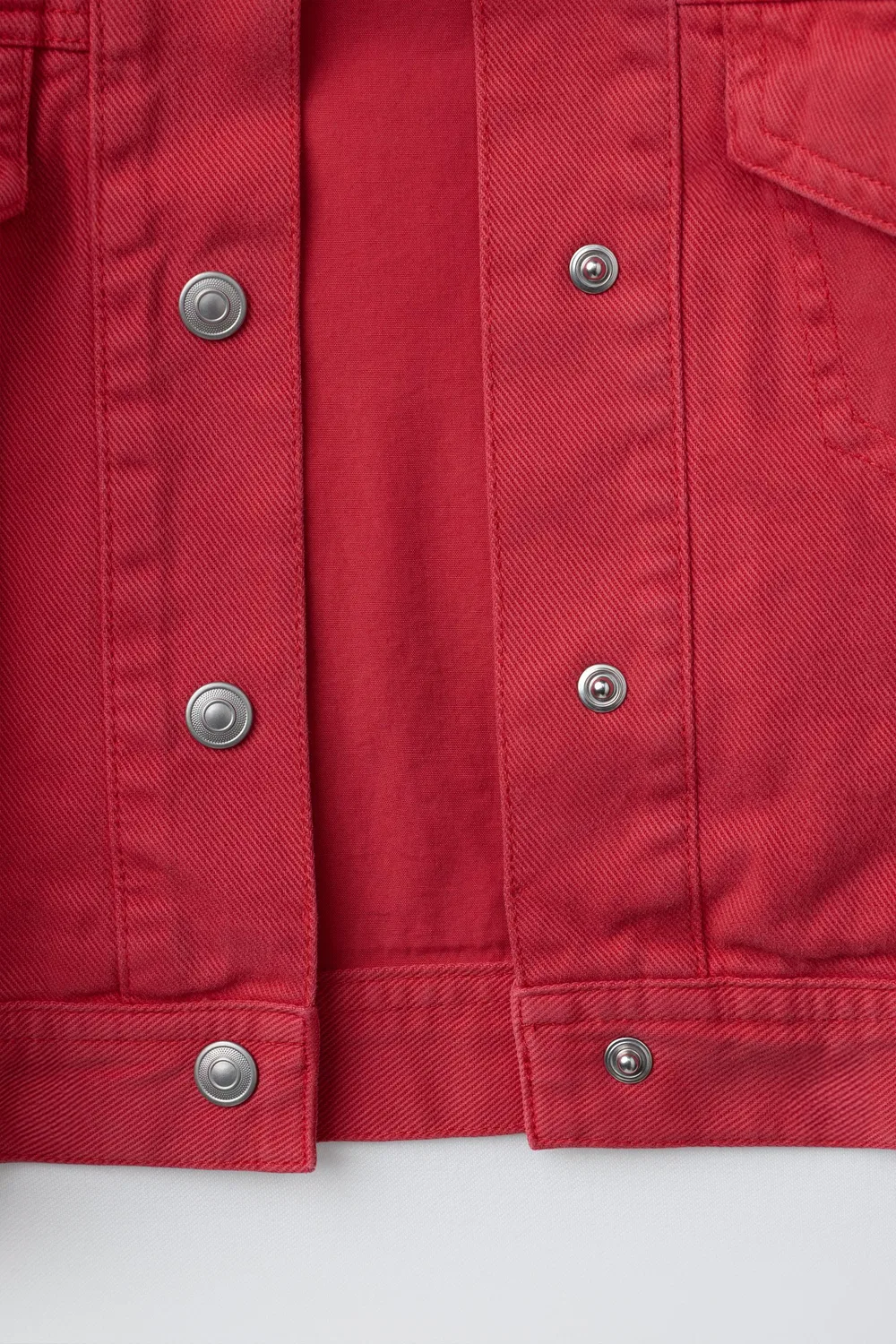 Однотонная саржевая куртка ZARA, Red — фото 4