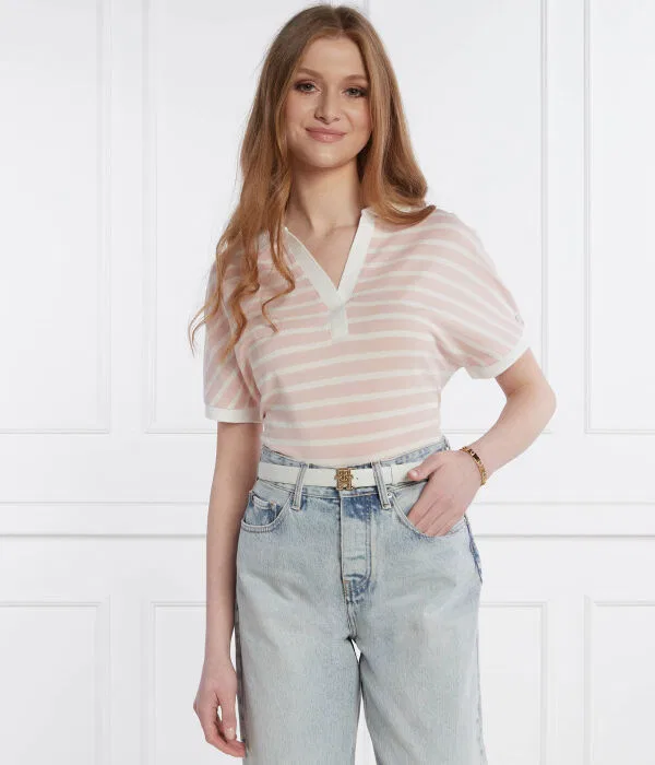 Женское поло с коротким рукавом Tommy Hilfiger, Rosa Cipria
