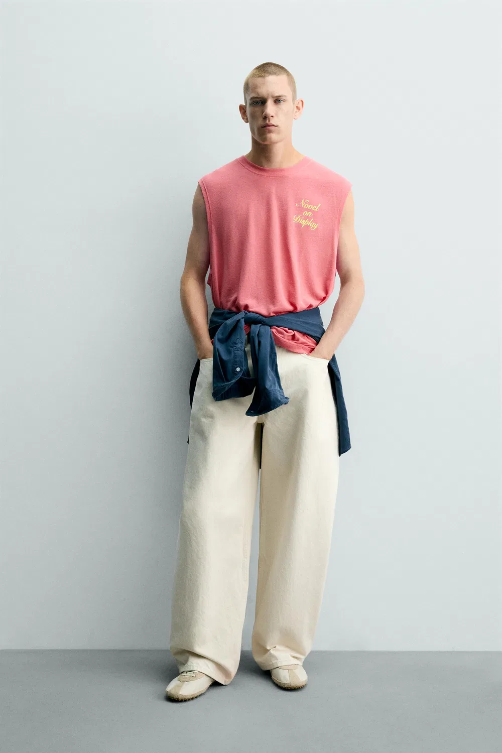 Майка свободного кроя с надписью ZARA, Neon pink