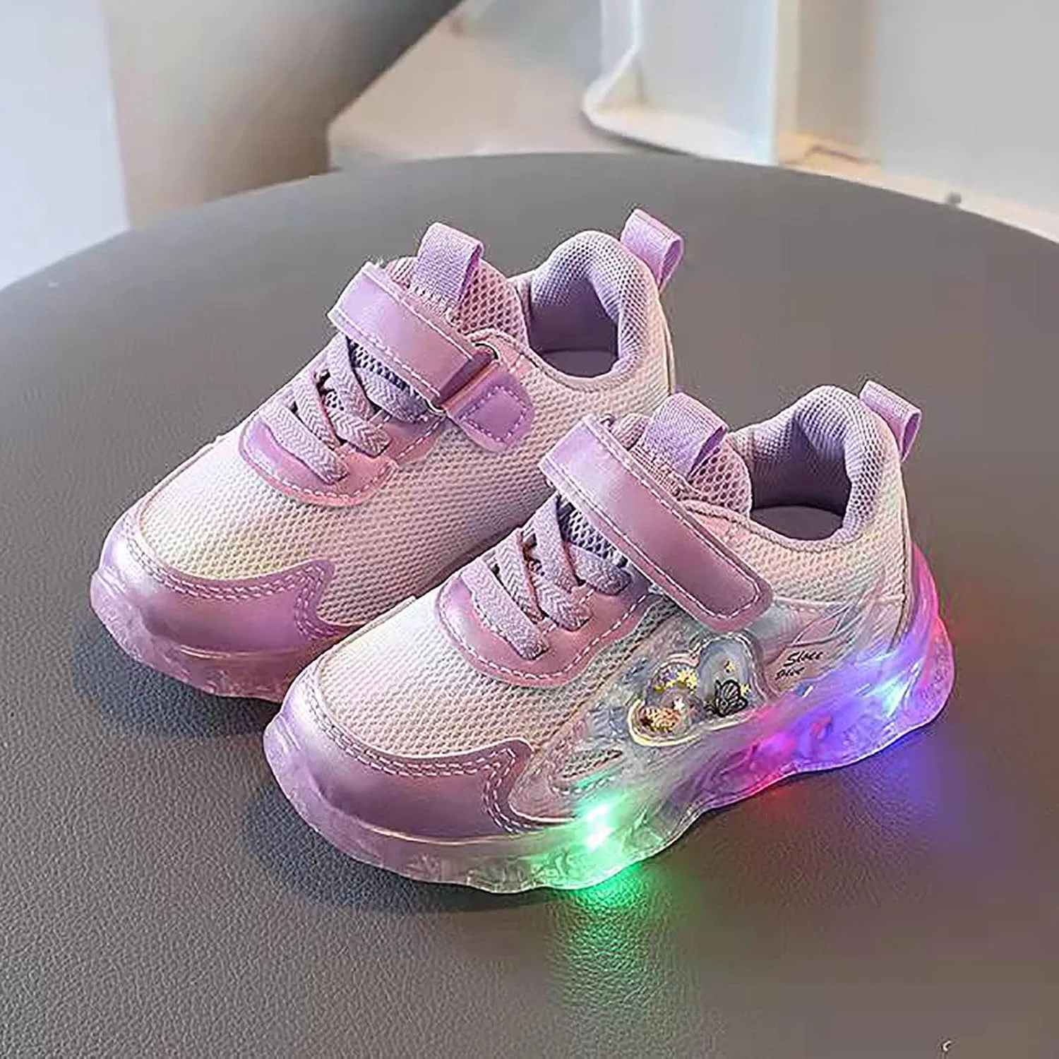 Детские кроссовки для девочек со светящейся сеткой Cartoon Sneaker, Purple — фото 2