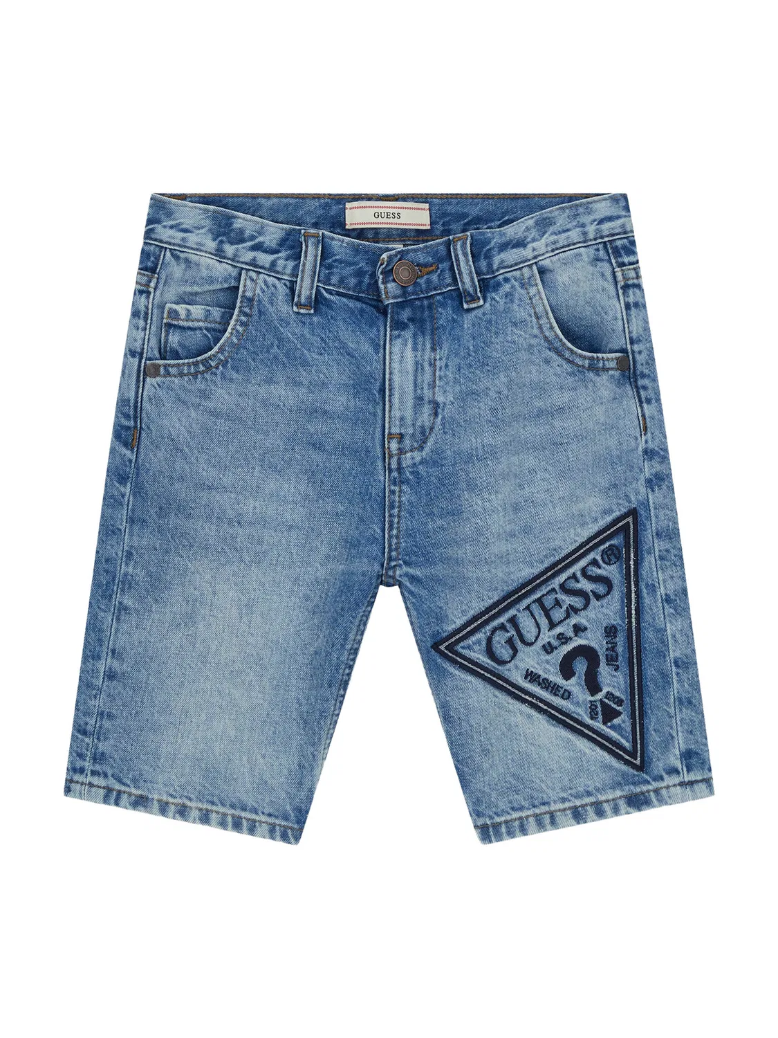 Джинсовые шорты стандартного кроя для мальчика Guess, синий — фото 2