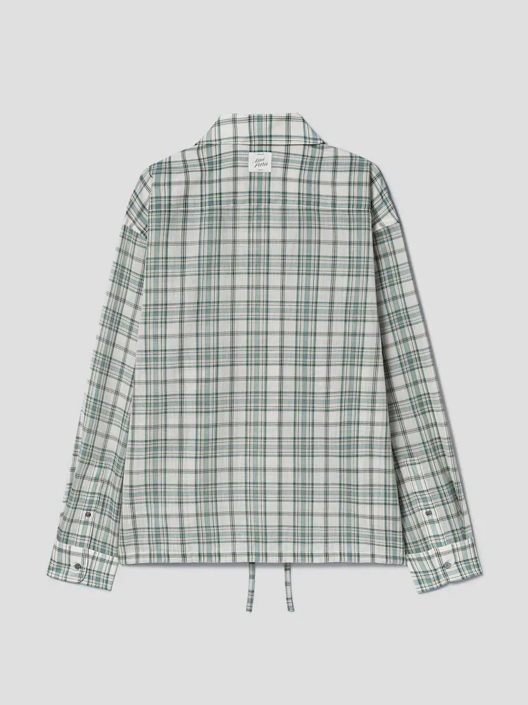 Рубашка свободного кроя с клетчатым принтом, Boxy Shirt AMI PARIS, Green — фото 2
