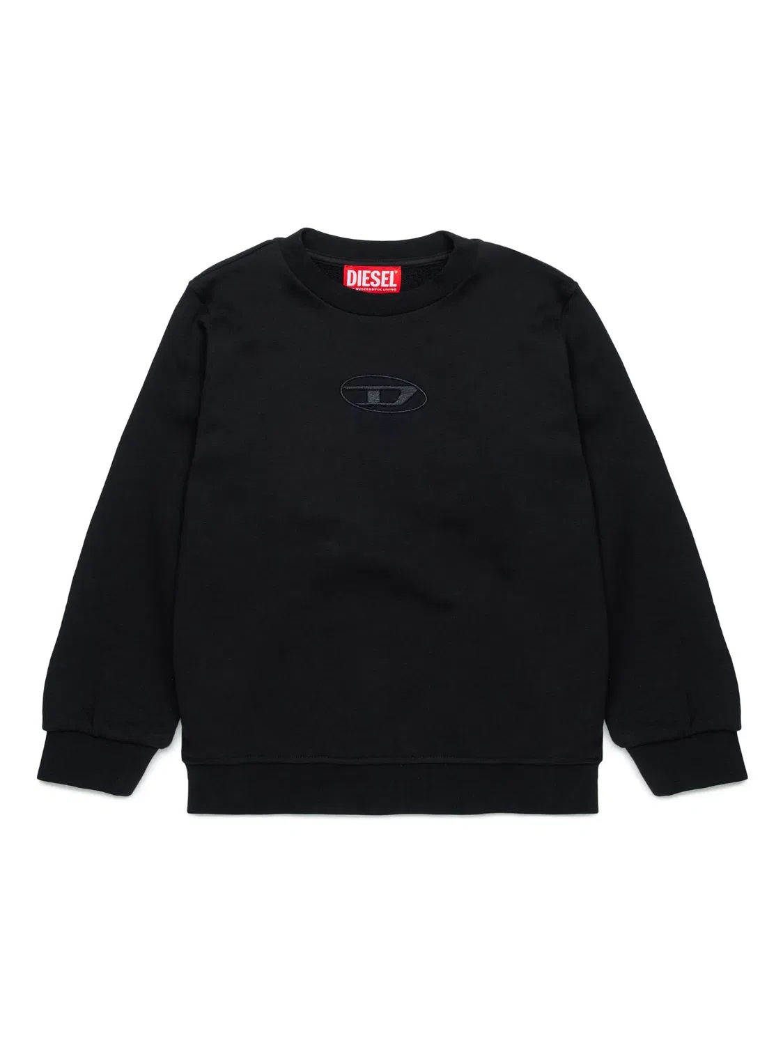 Свитшот с вышитым логотипом Diesel, черный